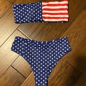 Shein American Flag Bikini Swimsuit